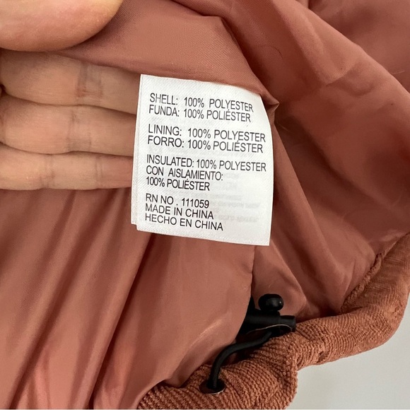 Pulse Corduroy Puffer Jacket Terracotta Medium Coat Parka Oversized Hooded - Picture 11 of 14